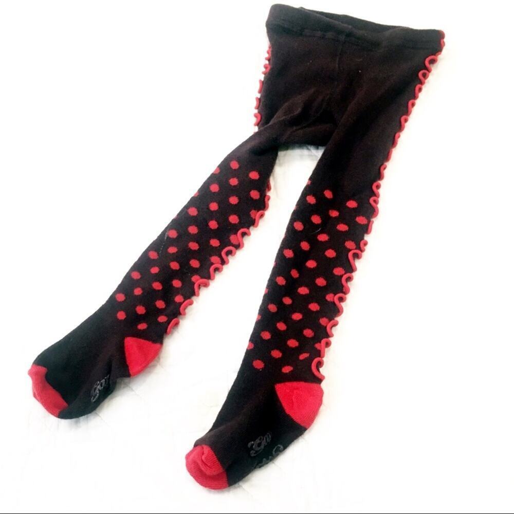 Baby Girl Brown Red Polka Dot Tights 6-12 m Gap Teddy Bear Tights 6-12 m